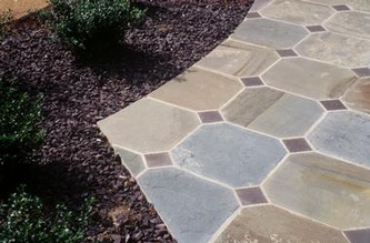 full color natural octagon + Lilac dot